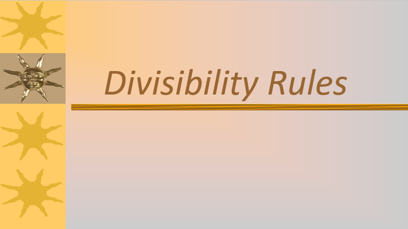 Divisibility Rules