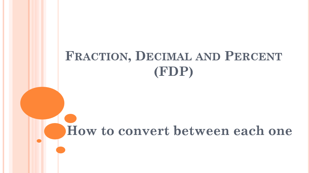 Fraction, Decimal, Percent
